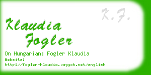 klaudia fogler business card